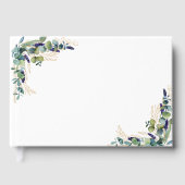 Eucalyptus groen roos gouden bruiloft gastenboek (Voorkant)