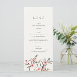 Eucalyptus groen & roze bloemen bruiloft menu