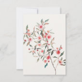 Eucalyptus groen & roze bloemen bruiloft RSVP kaartje (Achterkant)