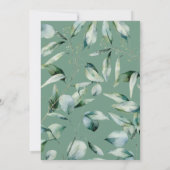 Eucalyptus groen rustieke botanische bruiloft kaart (Achterkant)