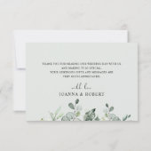 Eucalyptus groen rustieke geometrische bruiloft da bedankkaart (Achterkant)