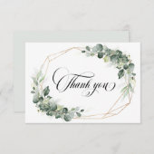 Eucalyptus groen rustieke geometrische bruiloft da bedankkaart (Voorkant / Achterkant)