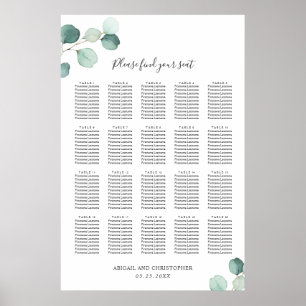 Eucalyptus groen rustieke trouwzaal zitplaatsenkaa poster