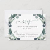 Eucalyptus groen Script bruiloft RSVP (Voorkant)