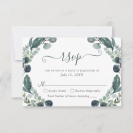 Eucalyptus groen Script bruiloft RSVP