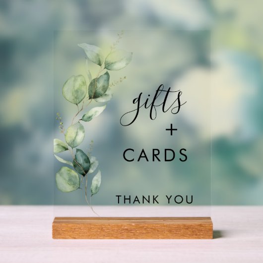 Eucalyptus groen script geschenken en Kaarten brui Acryl Bord (Neutraal)