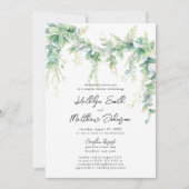 Eucalyptus groen script moderne koppels douche kaart (Voorkant)