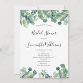 Eucalyptus groen script trendy Vrijgezellenfeest Kaart (Voorkant)