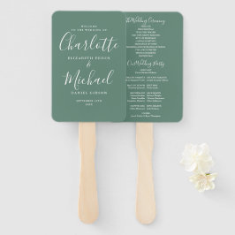 Eucalyptus Groen Signature Script Huwelijksprogram Handwaaier