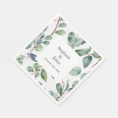 Eucalyptus groen stoffige blauwe kunst eenvoudige  servet (Hoek)