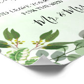 Eucalyptus groen succulente trouwgastenboek poster (Hoek)