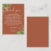 Eucalyptus groen terracotta bruiloft dank u plaatskaartje (Voorkant / Achterkant)