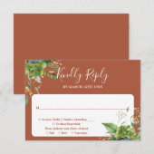 Eucalyptus groen terracotta bruiloft RSVP kaartje (Voorkant / Achterkant)