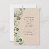 Eucalyptus groen terracotta elegante bruiloft kaart (Voorkant)