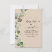 Eucalyptus groen terracotta elegante bruiloft kaart (Voorkant)