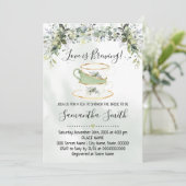 Eucalyptus groen thee bruids douche uitnodiging (Staand voorkant)