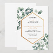 Eucalyptus groen thema bruiloft kaart (Voorkant / Achterkant)