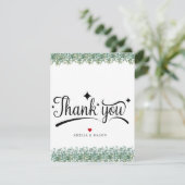 eucalyptus groen trouwkaart met bedankje bedankkaart (Staand voorkant)