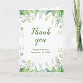 Eucalyptus groen verlaat bruiloft bedankkaart (Voorkant)
