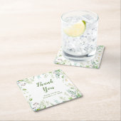 Eucalyptus groen verlaat bruiloft kartonnen onderzetters (Insitu)