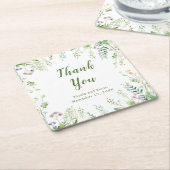 Eucalyptus groen verlaat bruiloft kartonnen onderzetters (Schuin)