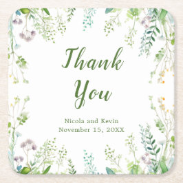 Eucalyptus groen verlaat bruiloft kartonnen onderzetters