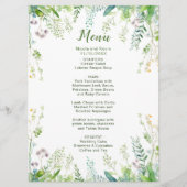 Eucalyptus groen verlaat bruiloft menu (Voorkant)