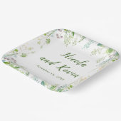 Eucalyptus groen verlaat bruiloft papieren bordje (Gebogen)