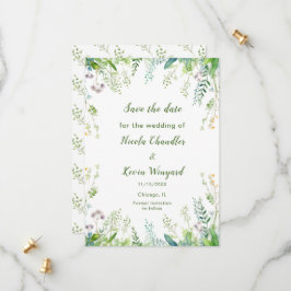 Eucalyptus groen verlaat bruiloft save the date