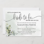 Eucalyptus groen vieren bruid om te douchen kaart (Voorkant)