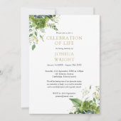 Eucalyptus groen viering van het leven begrafenis kaart (Voorkant)