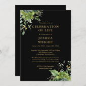 Eucalyptus groen viering van het leven begrafenis kaart (Voorkant / Achterkant)