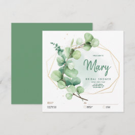 Eucalyptus groen Vrijgezellenfeest RSVP met Kaart