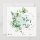 Eucalyptus groen Vrijgezellenfeest RSVP met Kaart (Voorkant)