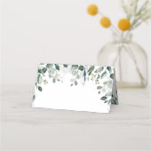 Eucalyptus groen watercolor bruiloft plaatskaartje (Achterkant)