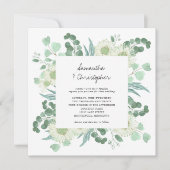 Eucalyptus groen Waterverf bloemen bruiloft Kaart (Voorkant)