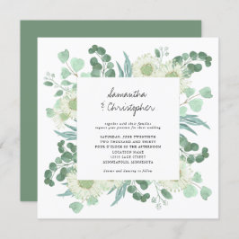 Eucalyptus groen Waterverf bloemen bruiloft Kaart