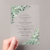 Eucalyptus groen Waterverf Boho bruiloft Acryl Uitnodigingen (Insitu (Draagbaar))