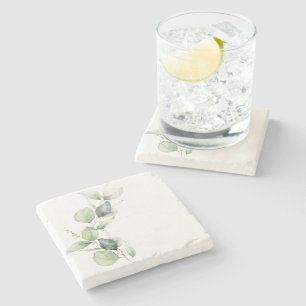 Eucalyptus groen Waterverf botanisch Stenen Onderzetter