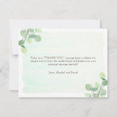 Eucalyptus groen Waterverf bruiloft dank u Bedankkaart (Achterkant)
