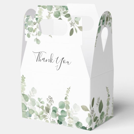 Eucalyptus groen waterverf bruiloft gunst doos bedankdoosjes (Geopend)