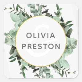 Eucalyptus groen Waterverf bruiloft Sticker