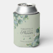 Eucalyptus groen waterverf bruiloftsborrel blikjeskoeler (Blikje Achterkant)