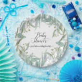 Eucalyptus groen Waterverf gebladerte Baby shower Papieren Bordje (Feest)