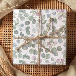 Eucalyptus groen waterverf saliegroen cadeaupapier