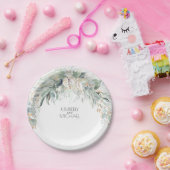 Eucalyptus groen Waterverf Zomer bruiloft Papieren Bordje (Feest)