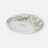 Eucalyptus groen Waterverf Zomer bruiloft Papieren Bordje (Gekanteld)