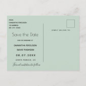 Eucalyptus groen wedding save-the-date briefkaart (Achterkant)