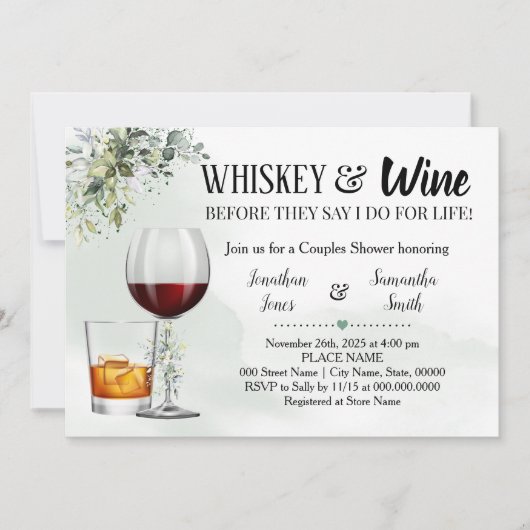 Eucalyptus groen whisky & wijn koppels douche kaart (Voorkant)