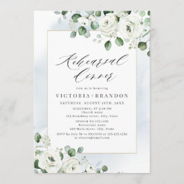 Eucalyptus groen wit bloemenrepetitie diner kaart